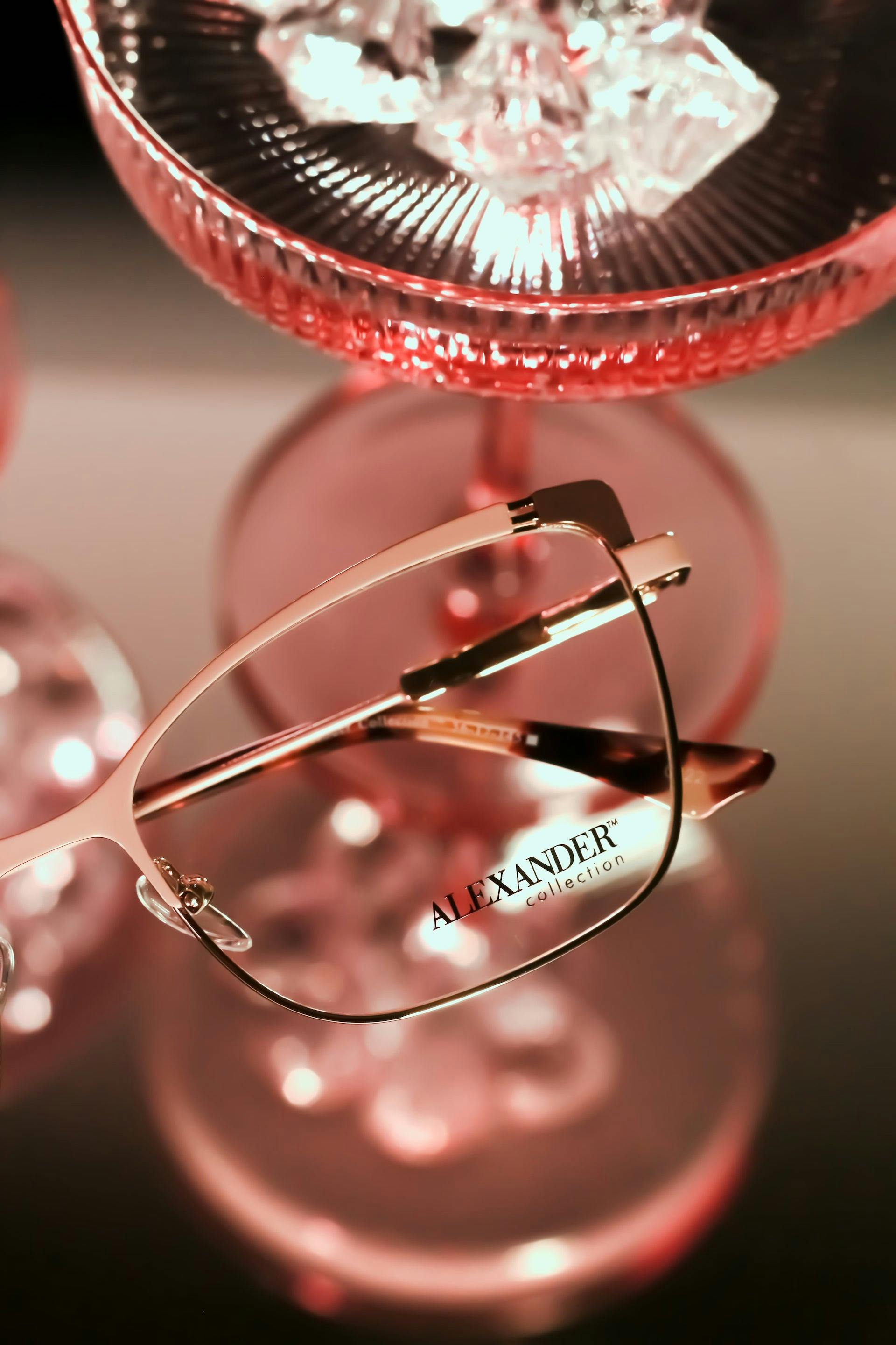 Valentine's day themed product photography for Alexander Collection eyeglasses