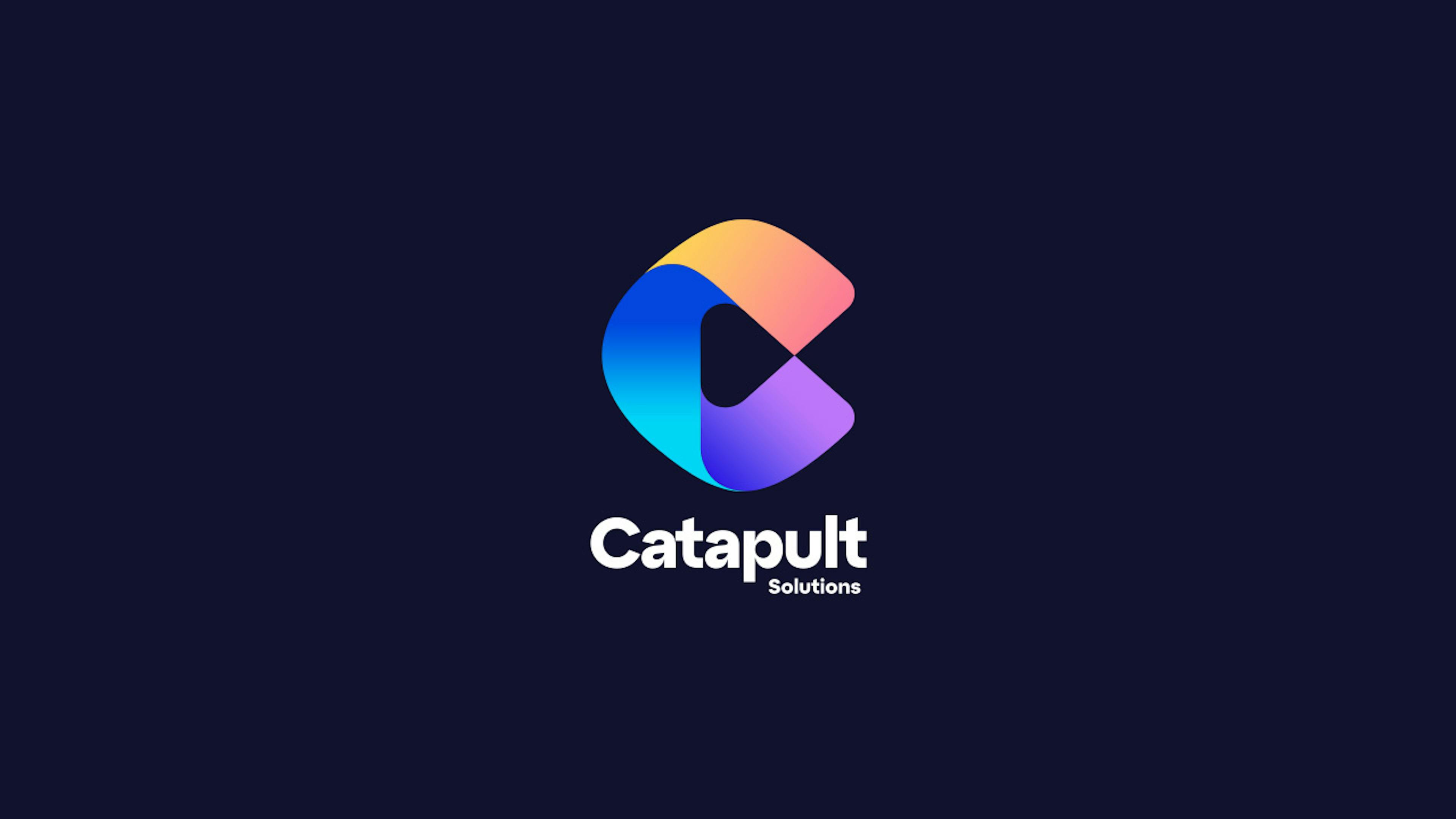 Catapult solutions group logo that has a rainbow gradient in a big C