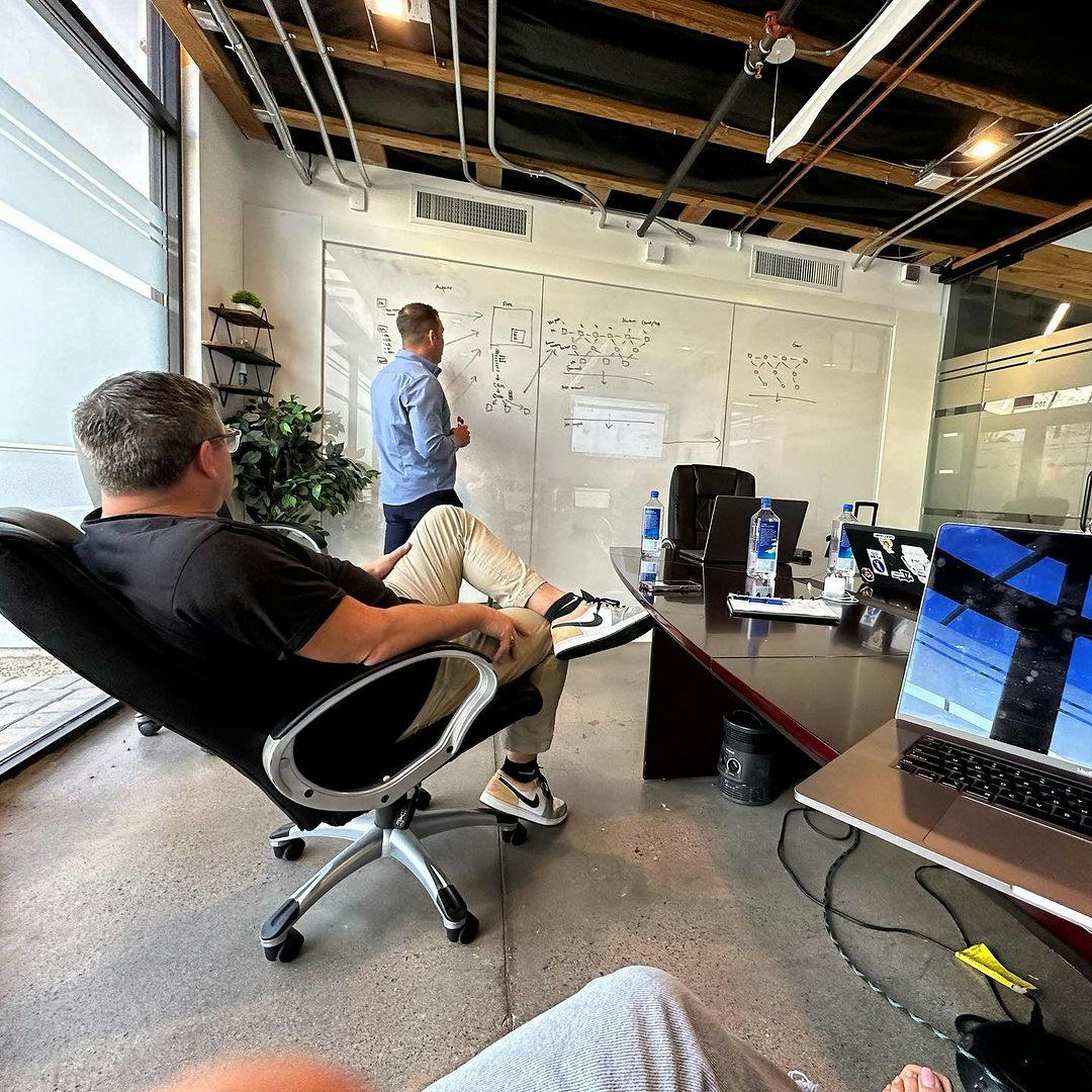 The Uptown Agency working with a client in scottsdale arizona to put together brand strategy workshops