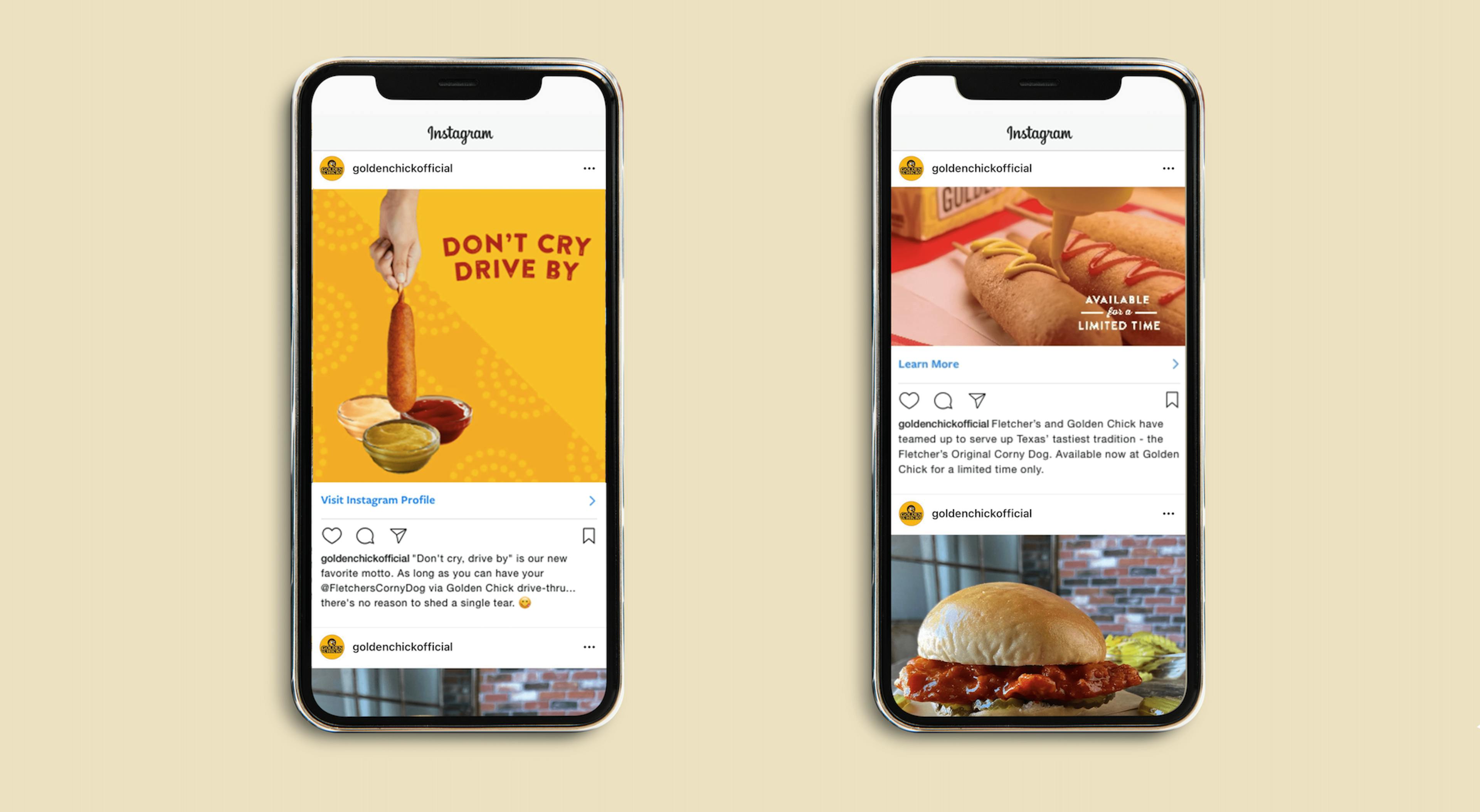 Golden Chick x Fletcher's Instagram Ads