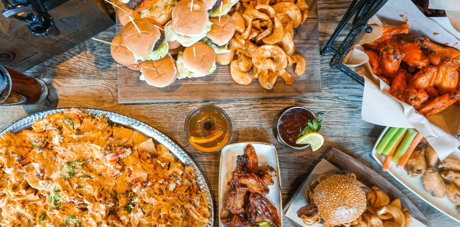 Happiest Hour Burgers, Nachos, Drinks