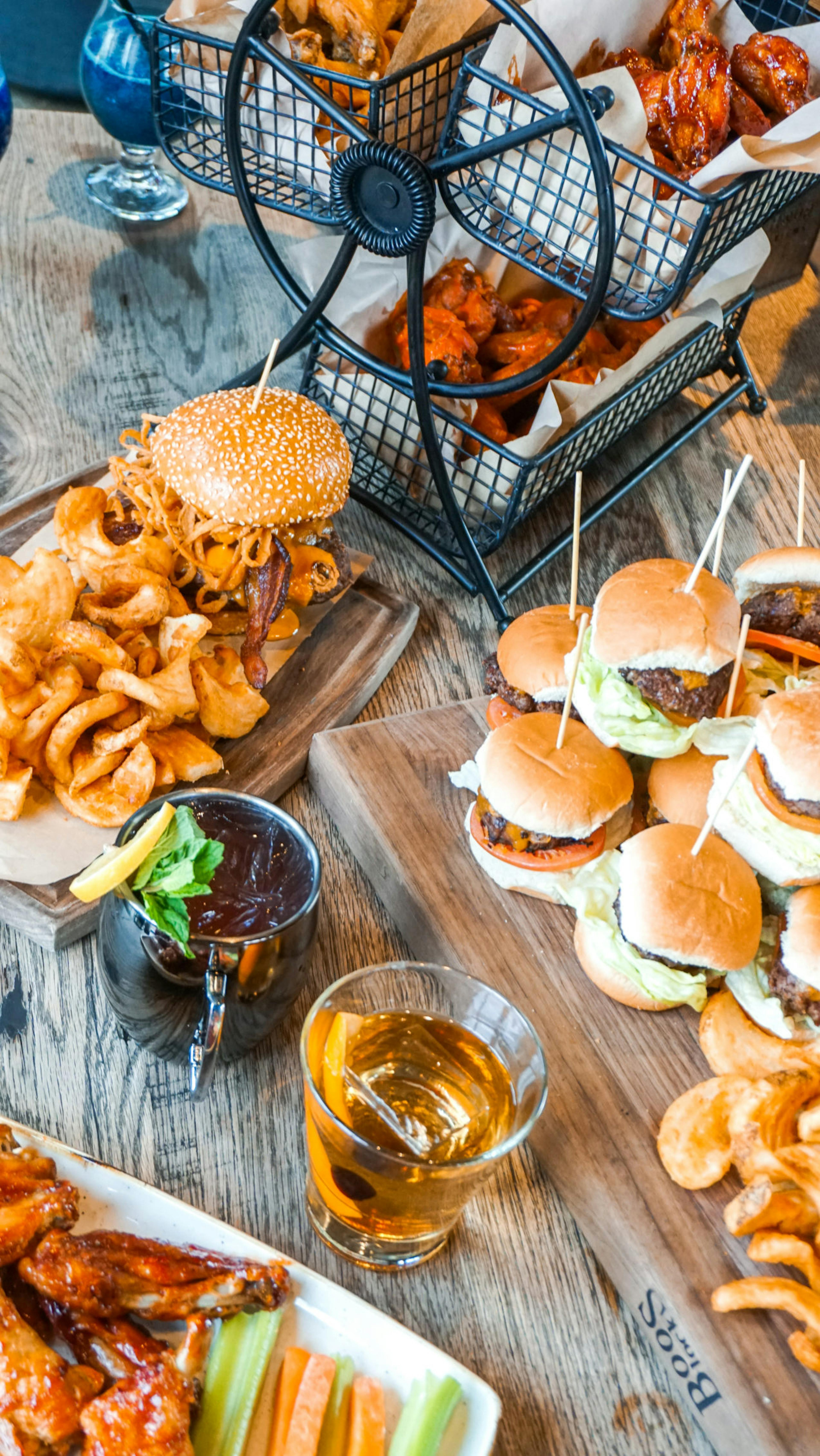 Drinks and appetizers at Happiest Hour in Dallas, TX