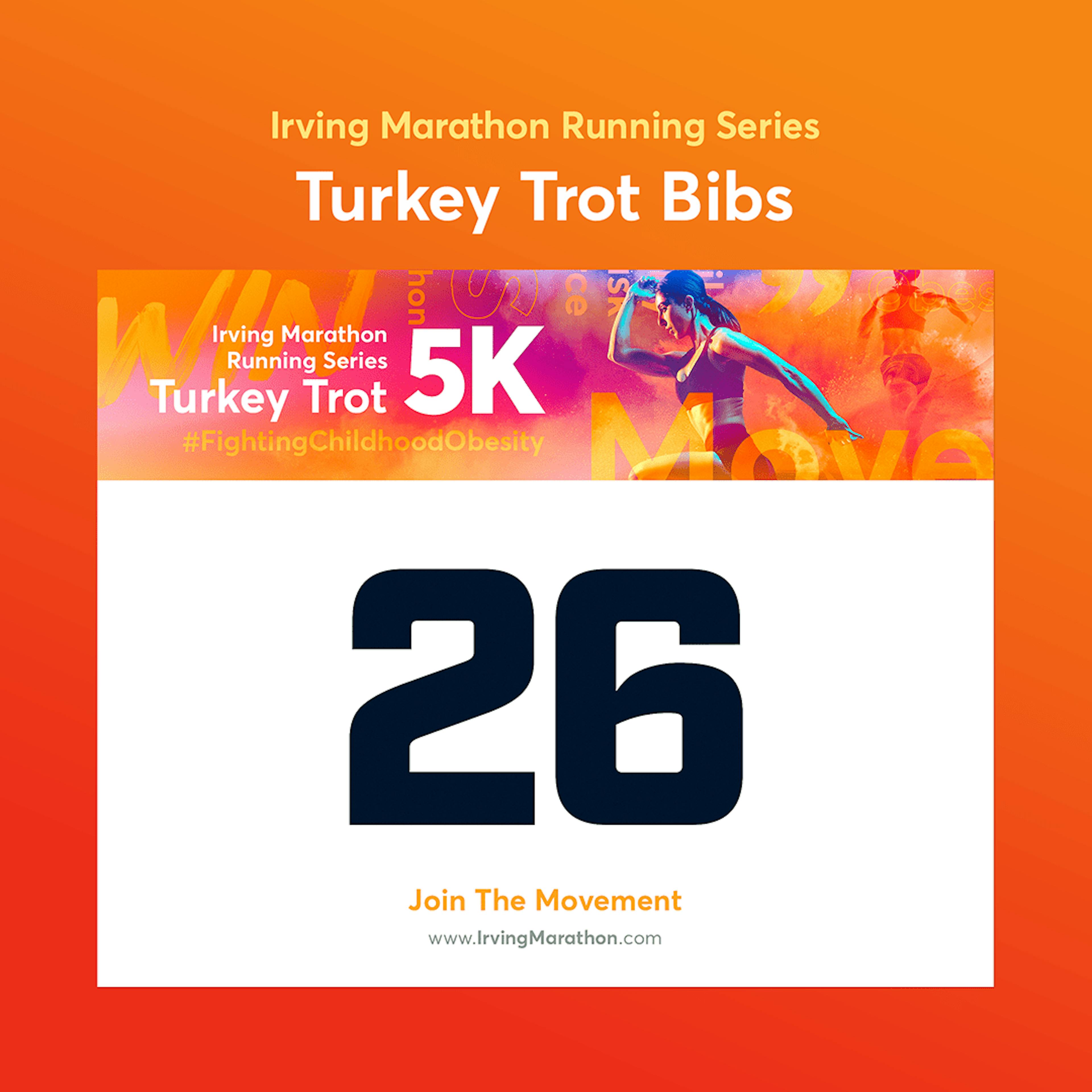 Irving Marathon Turkey Trot Bibs mockup