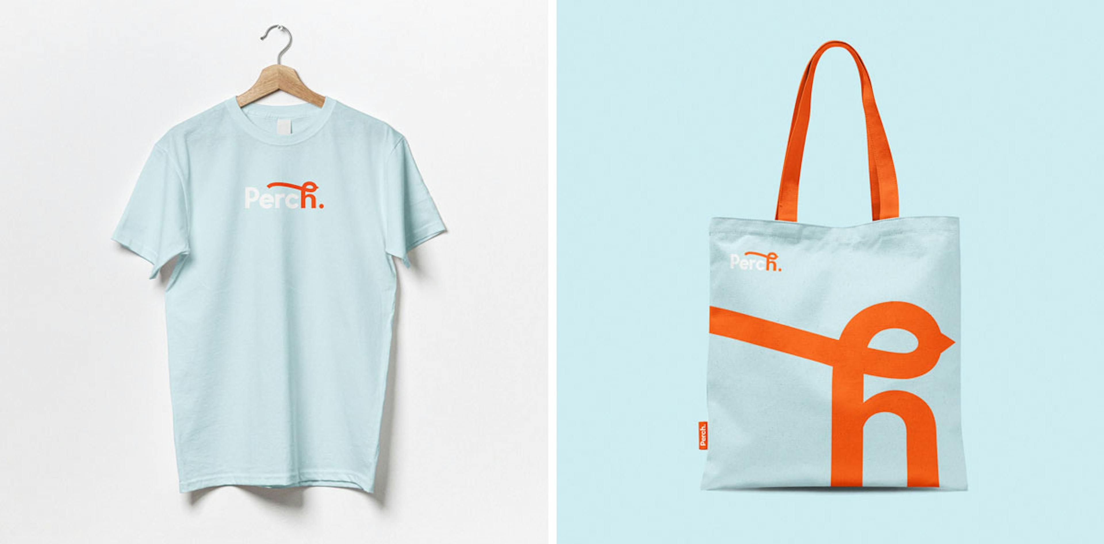 Perch Branded Shirts & Tote Bags Designed By The Uptown Agency