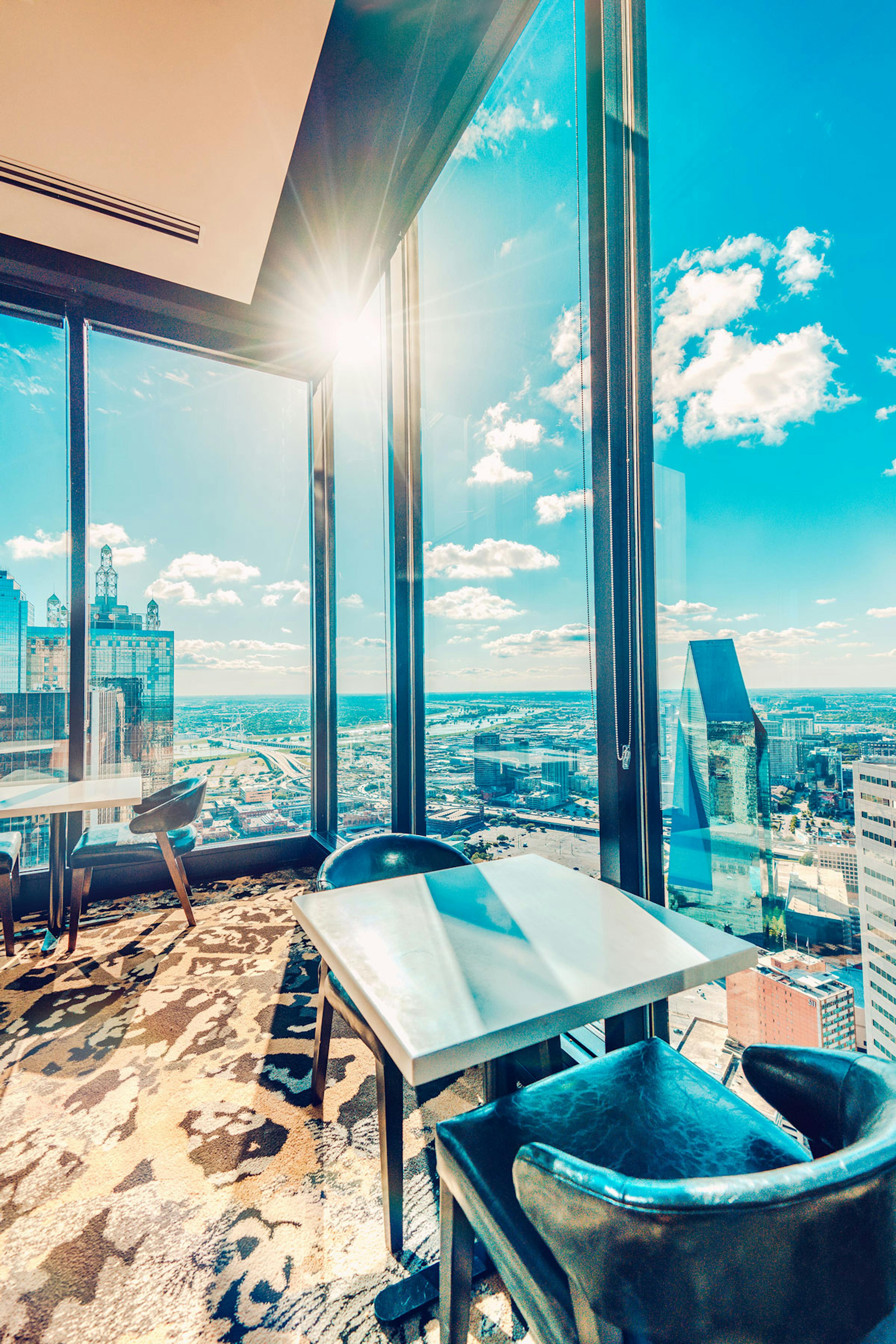 View of Downtown Dallas from the Tower Club at Santander Tower