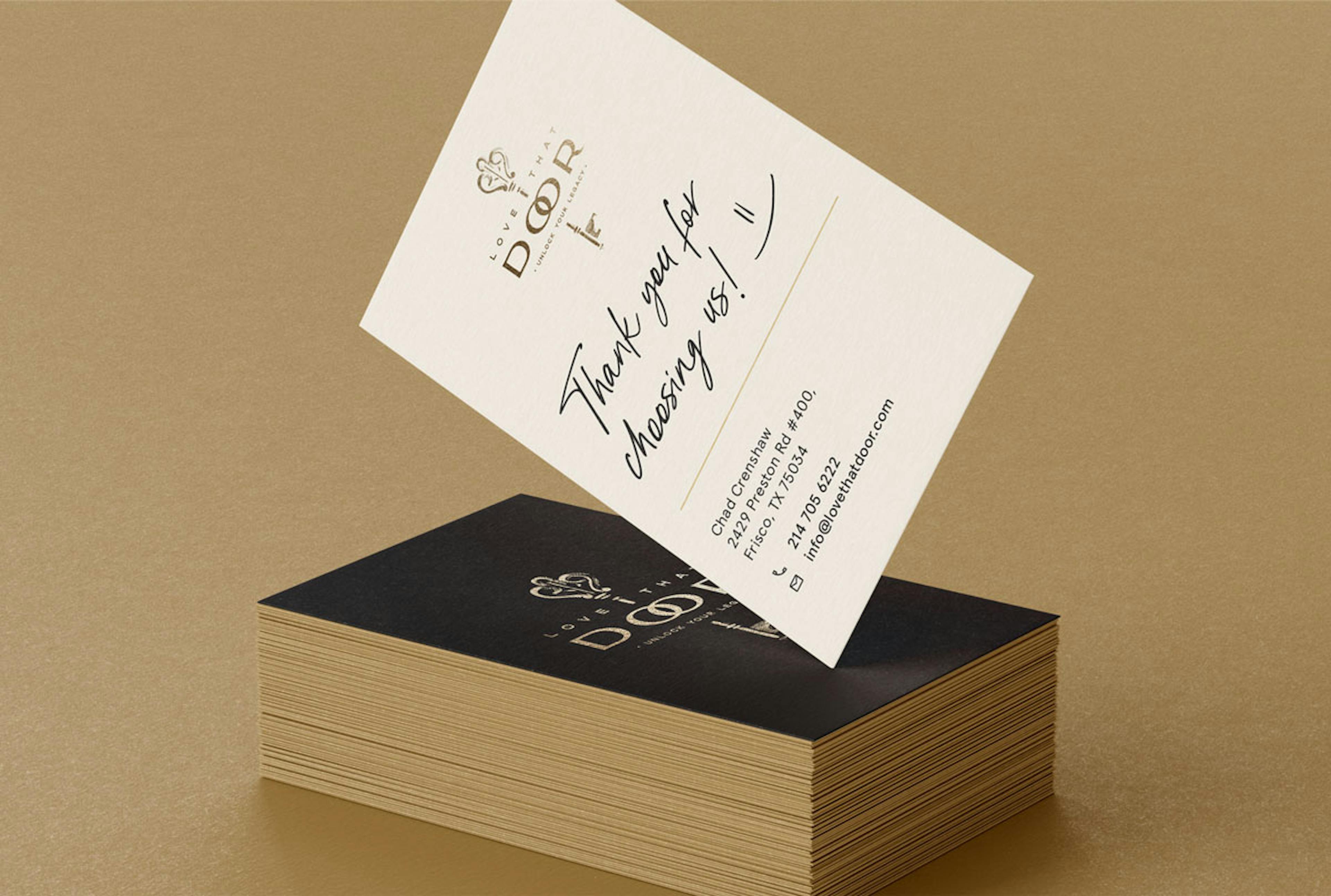 Love That Door Business Card Design that matches Branding