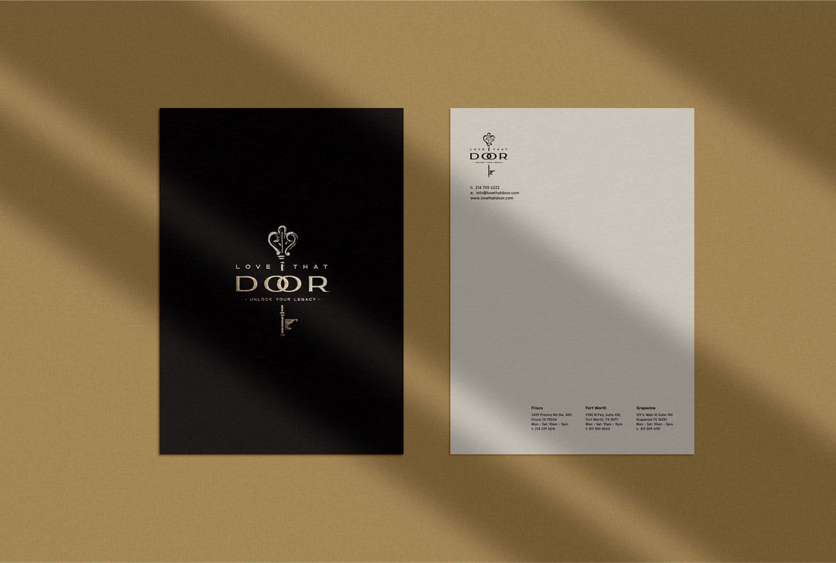 Love That Door Letterhead design that aligns with branding