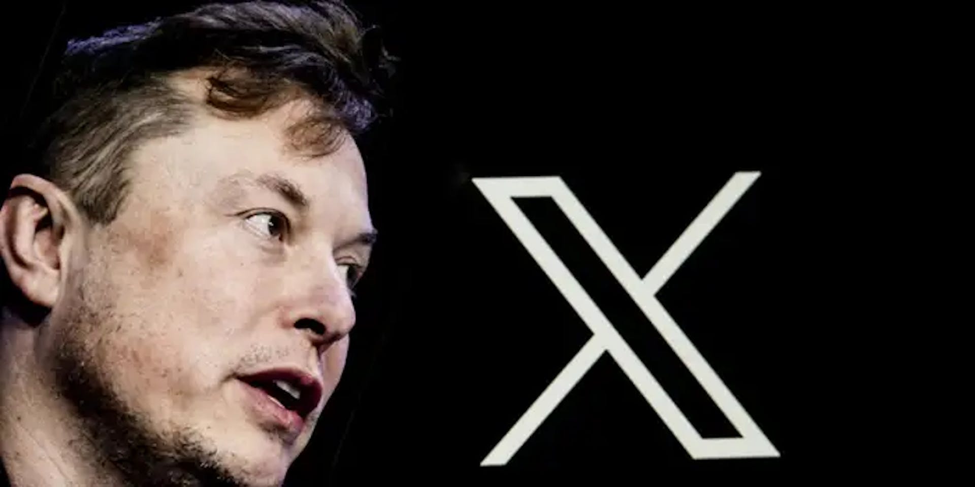 Elon Musk and the X logo