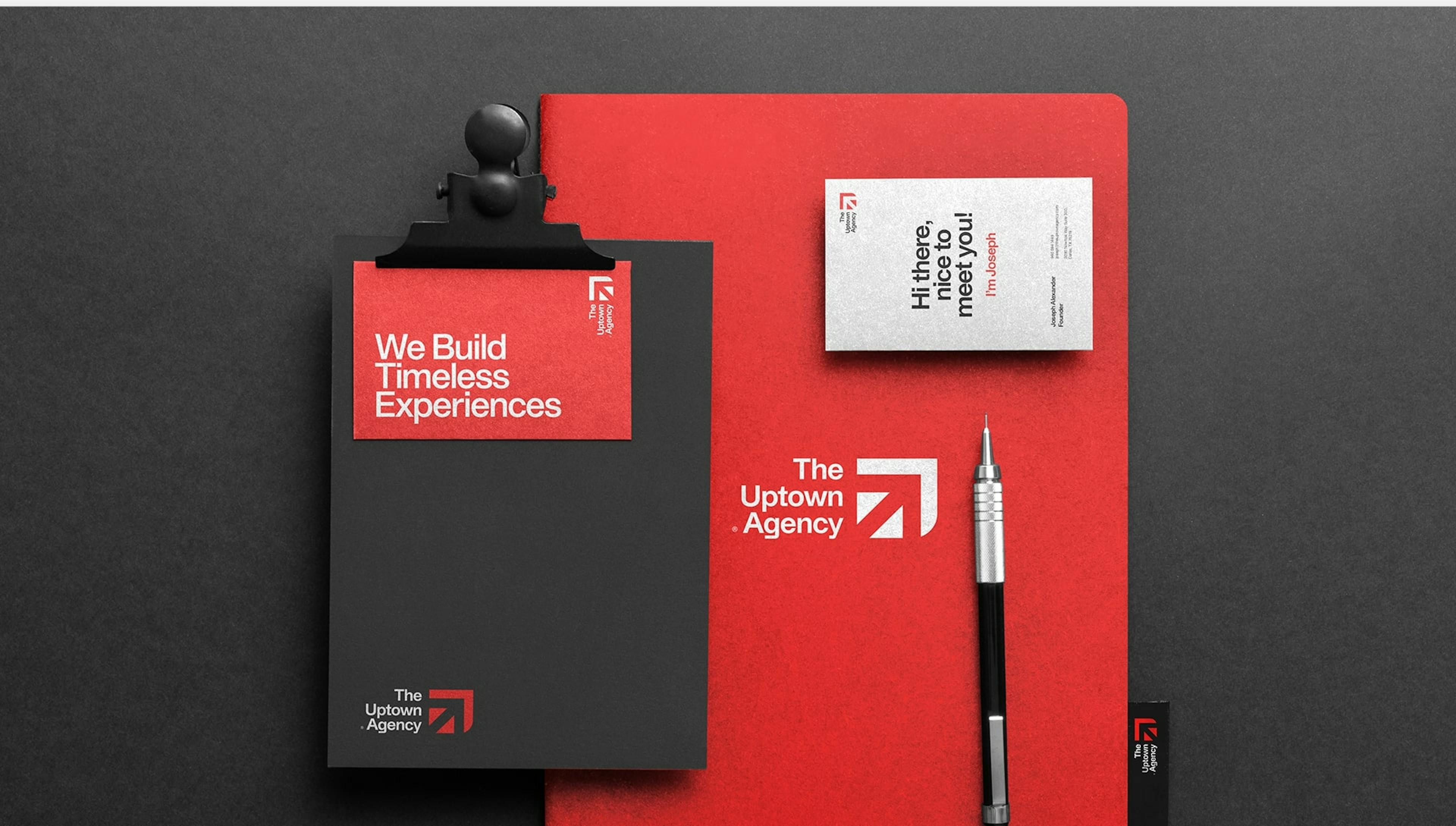 The Uptown Agency custom branded designed stationary business cards