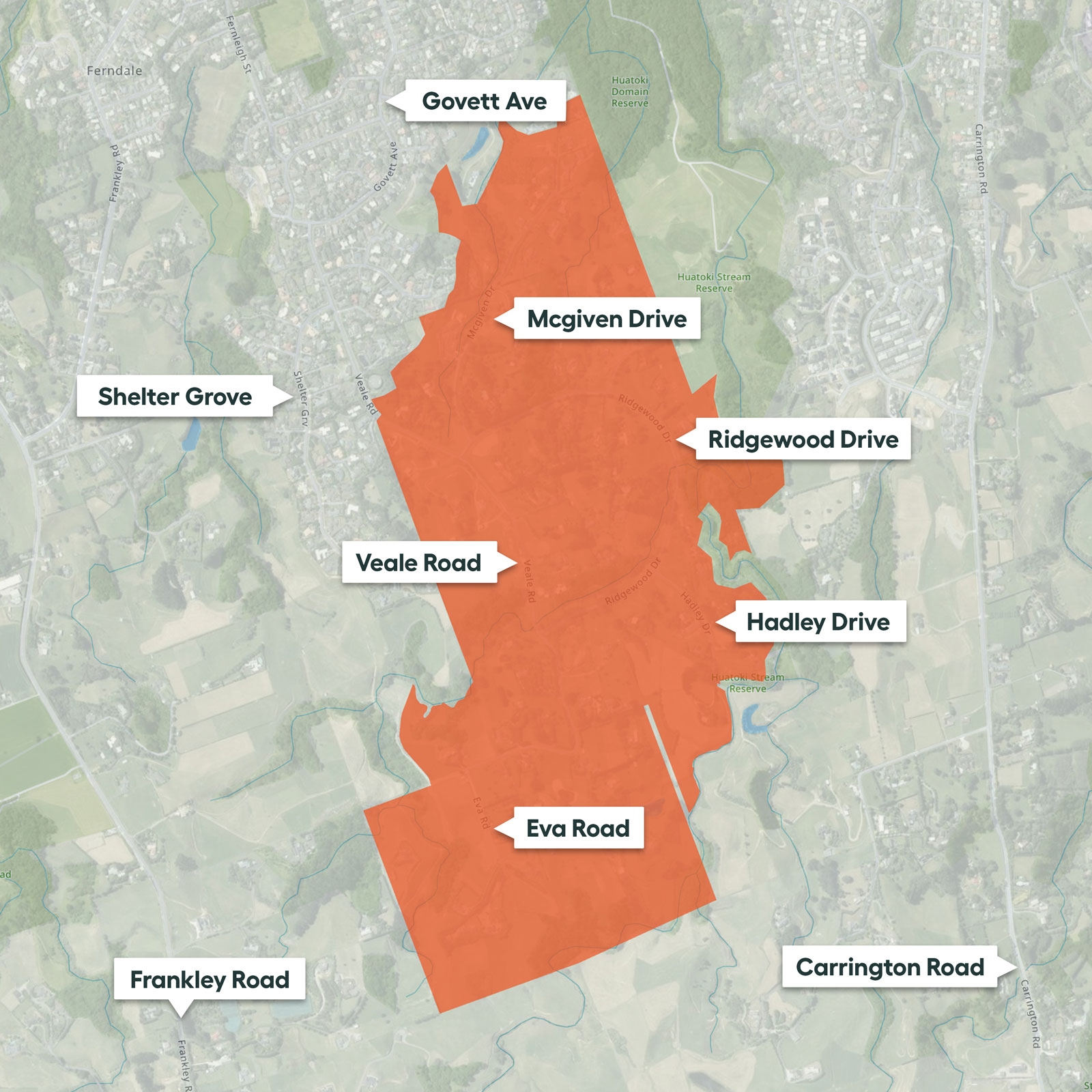 Map of Veale Road