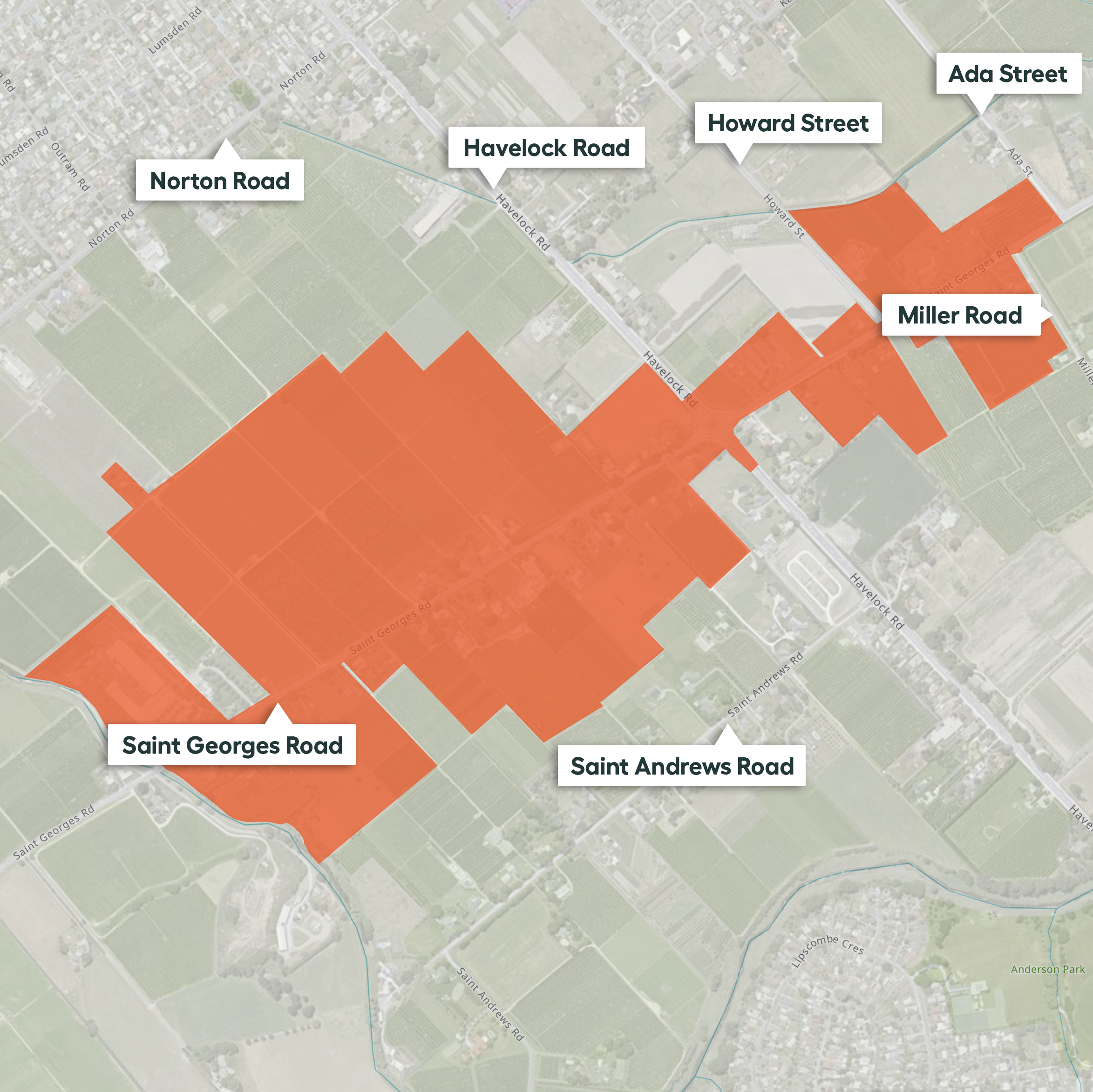 Saint George Road, Havelock North Map