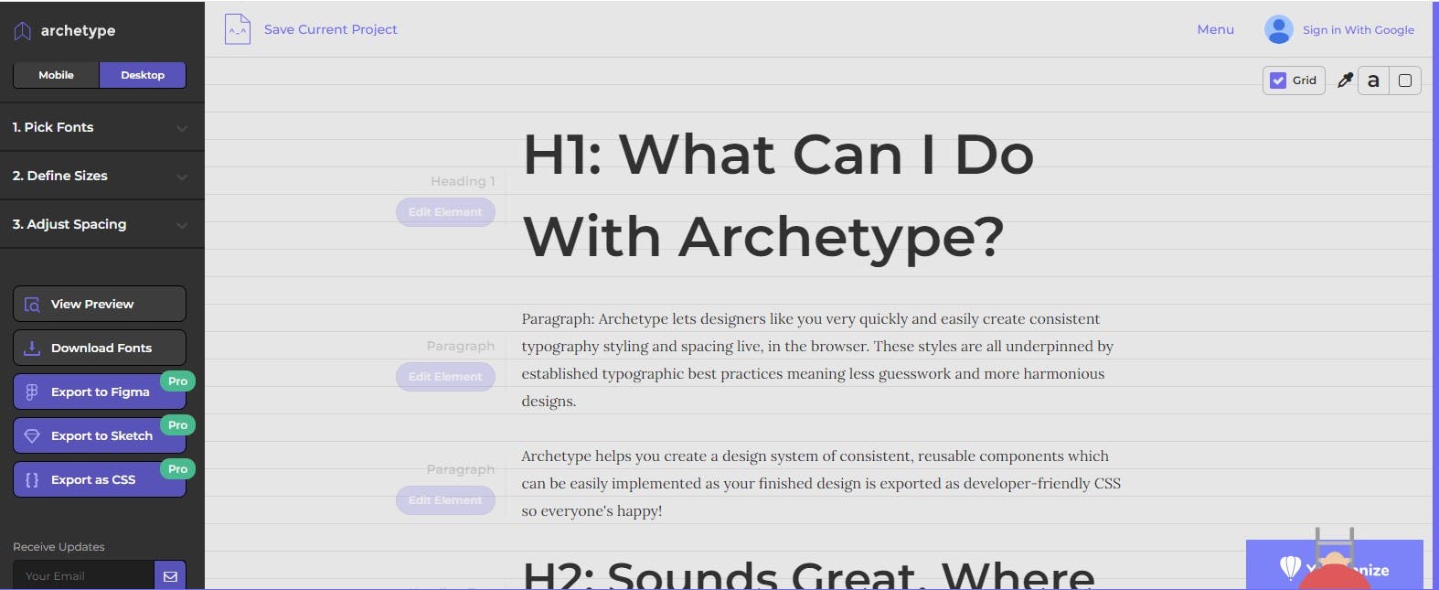 Archetypeapp Typography Design