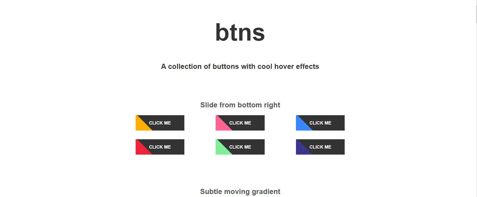 Btns — A collection of buttons with cool hover effects