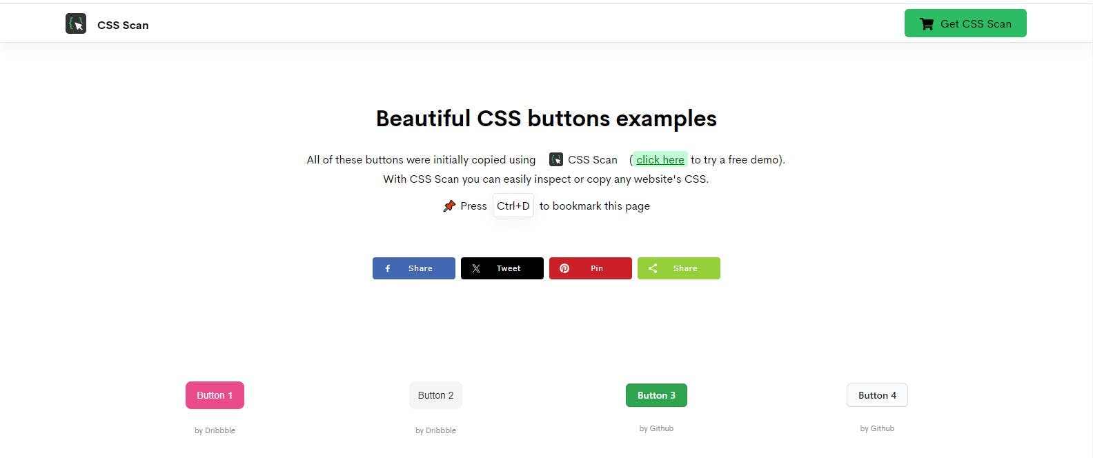 Beautiful CSS Buttons — A useful button collection from CssScan