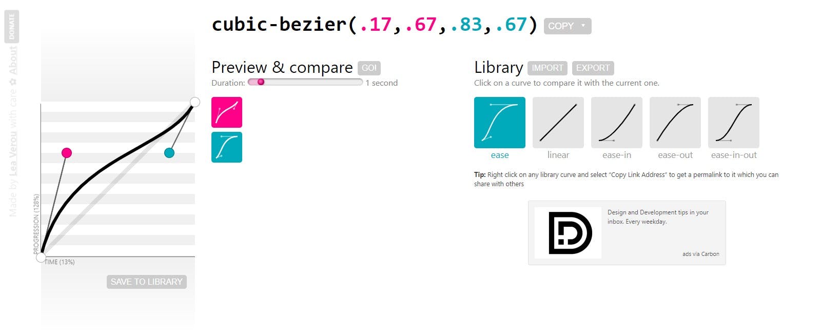 Create and compare cubic beziers