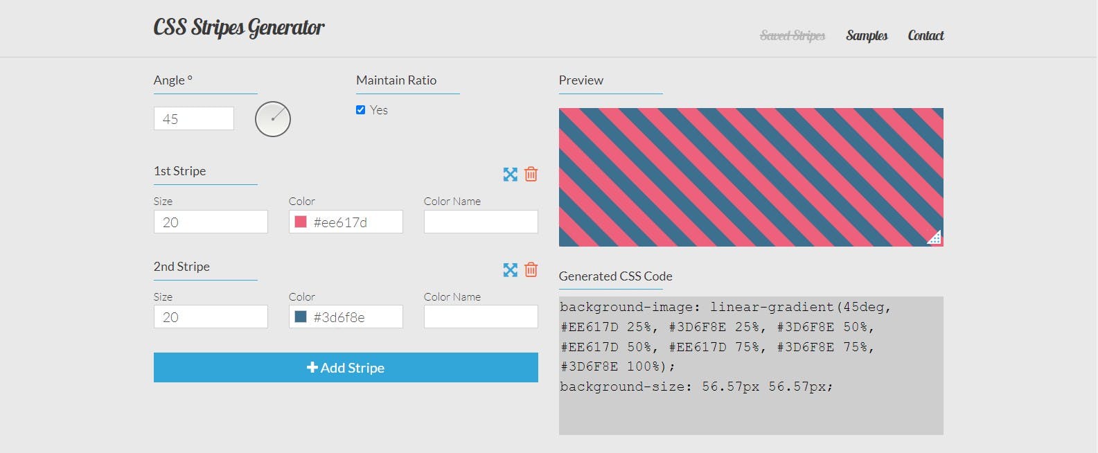 CSS Stripes Pattern Generator