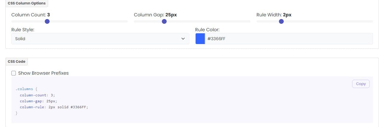 CSS Portal Column Generator