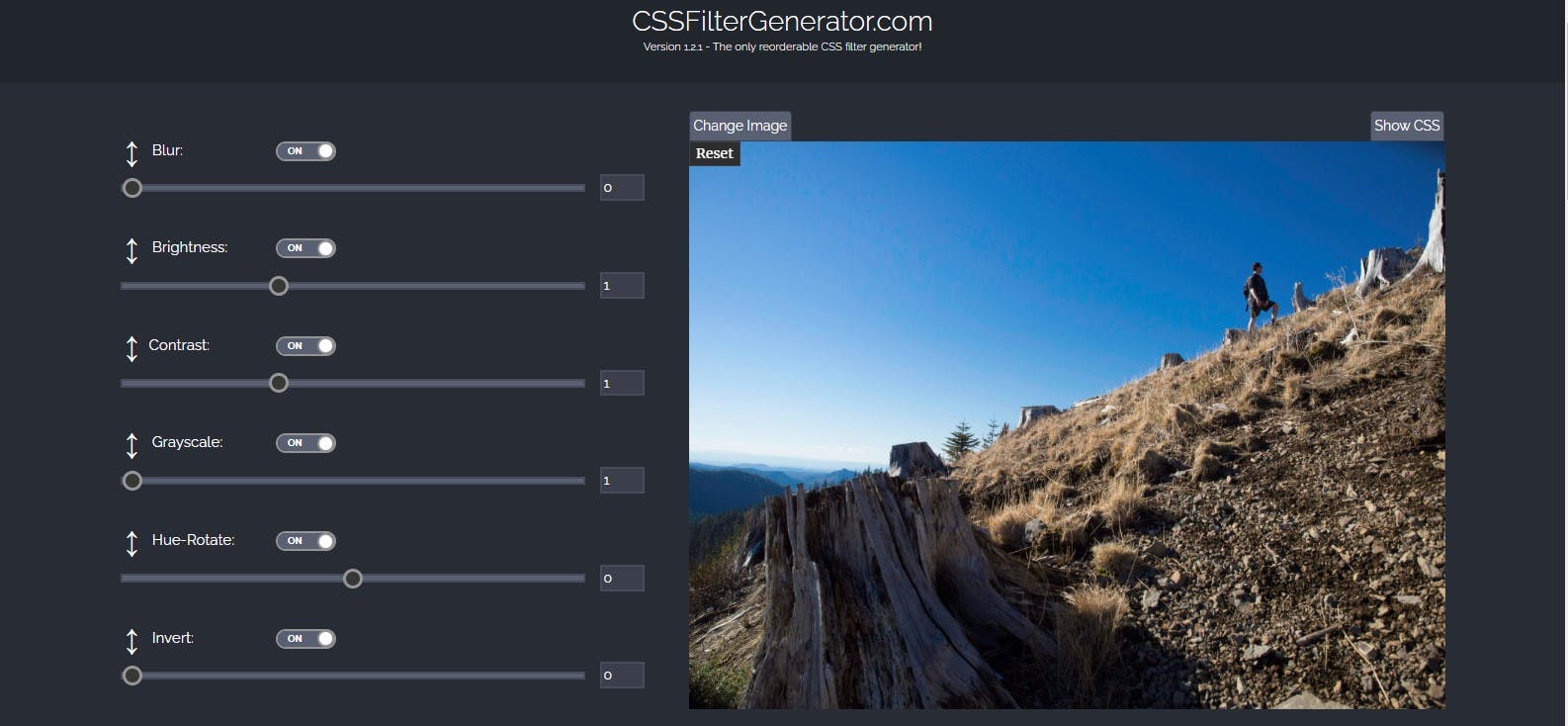 CSS Filter Generator