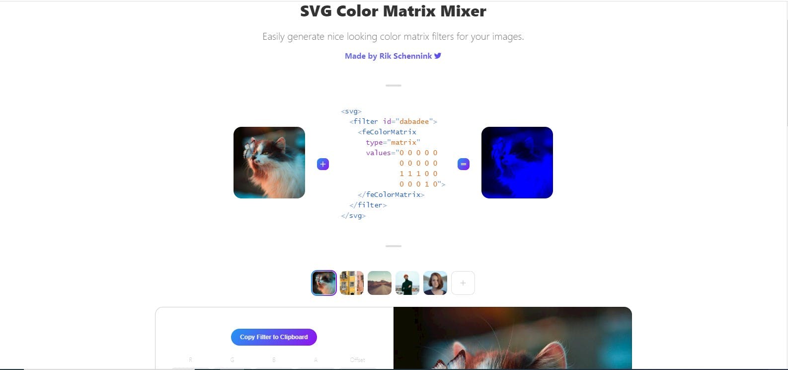 Delve into the world of SVG customization with the SVG Color Matrix Mixer