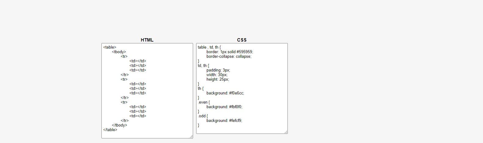 HTML Table Generator