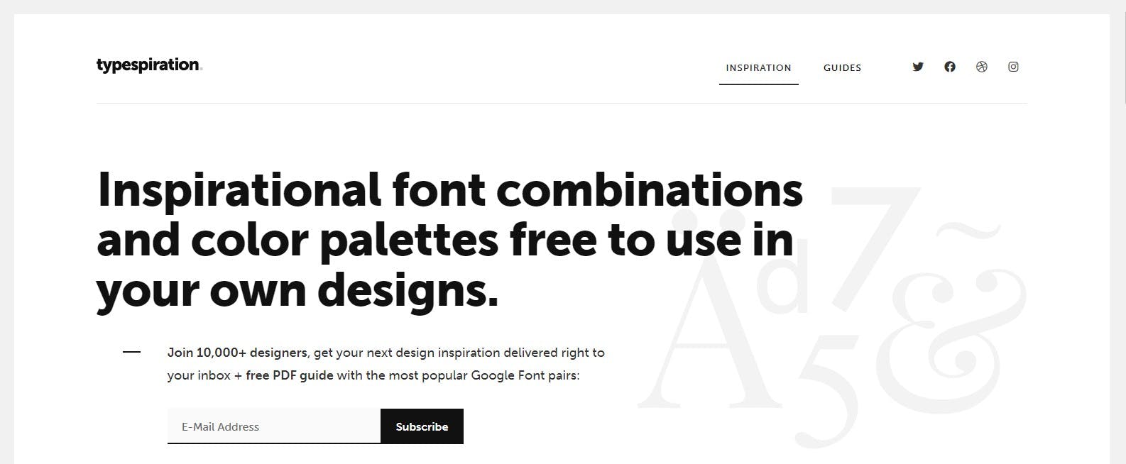 Providing font pairings and showcases.