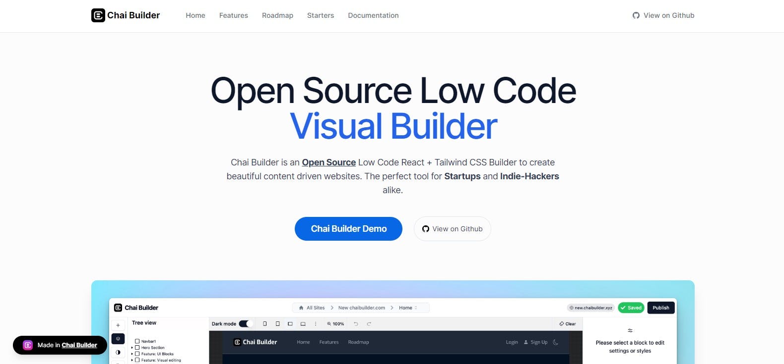 Open Source Low Code Visual Builder