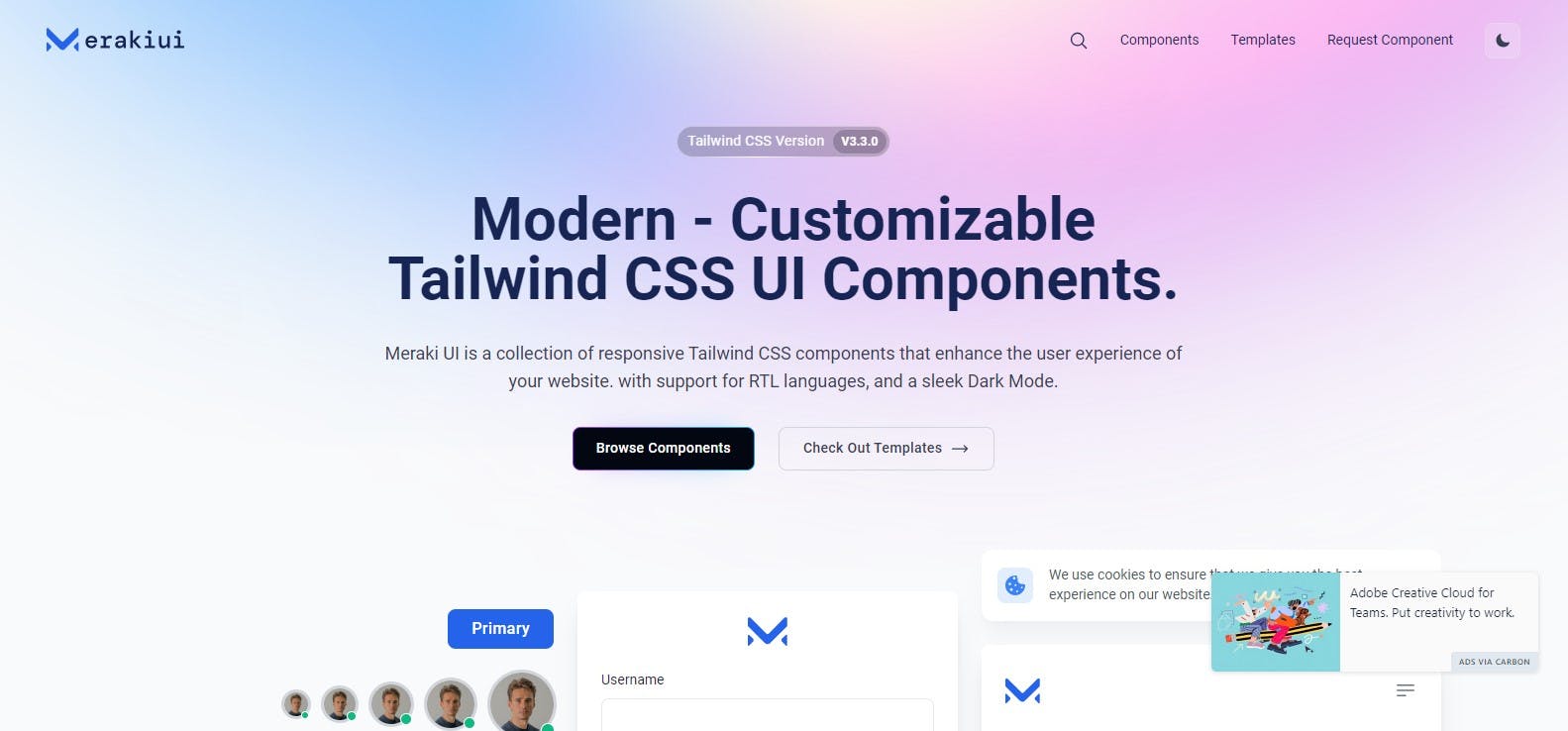 Meraki UI- Custom Tailwind CSS