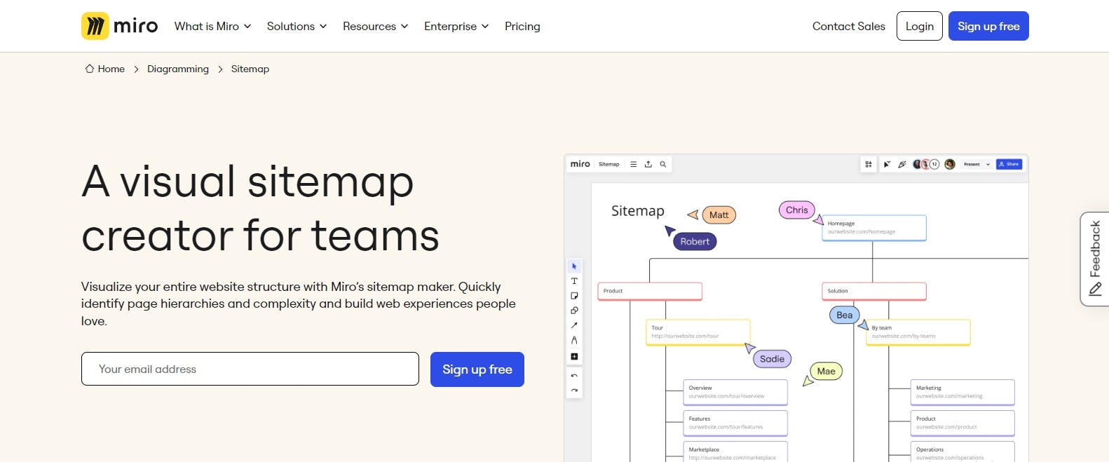 A visual sitemap creator for teams