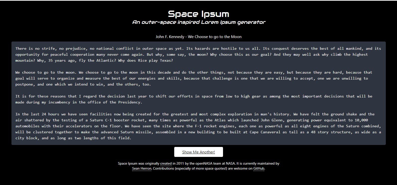 Space Ipsum