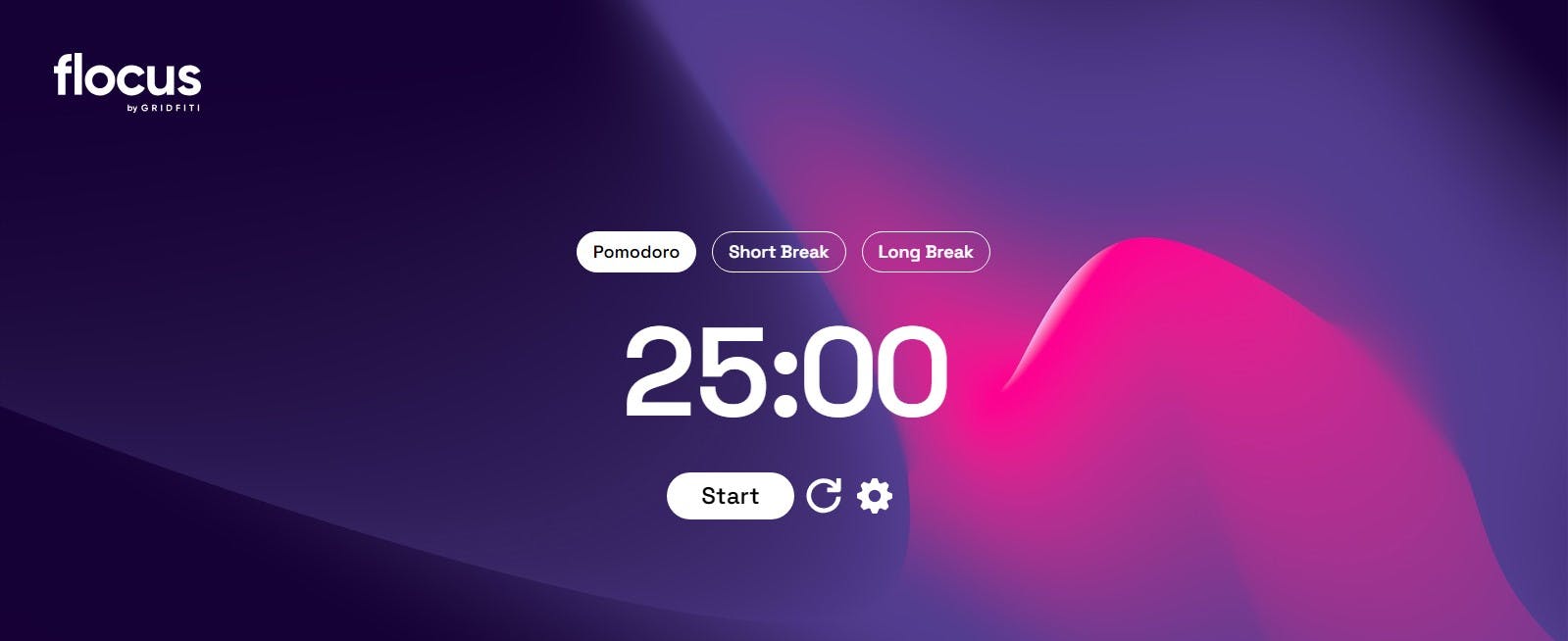 Minimalist Pomodoro Timer by Flocus - Streamlined productivity with clean design and user-friendly interface.
