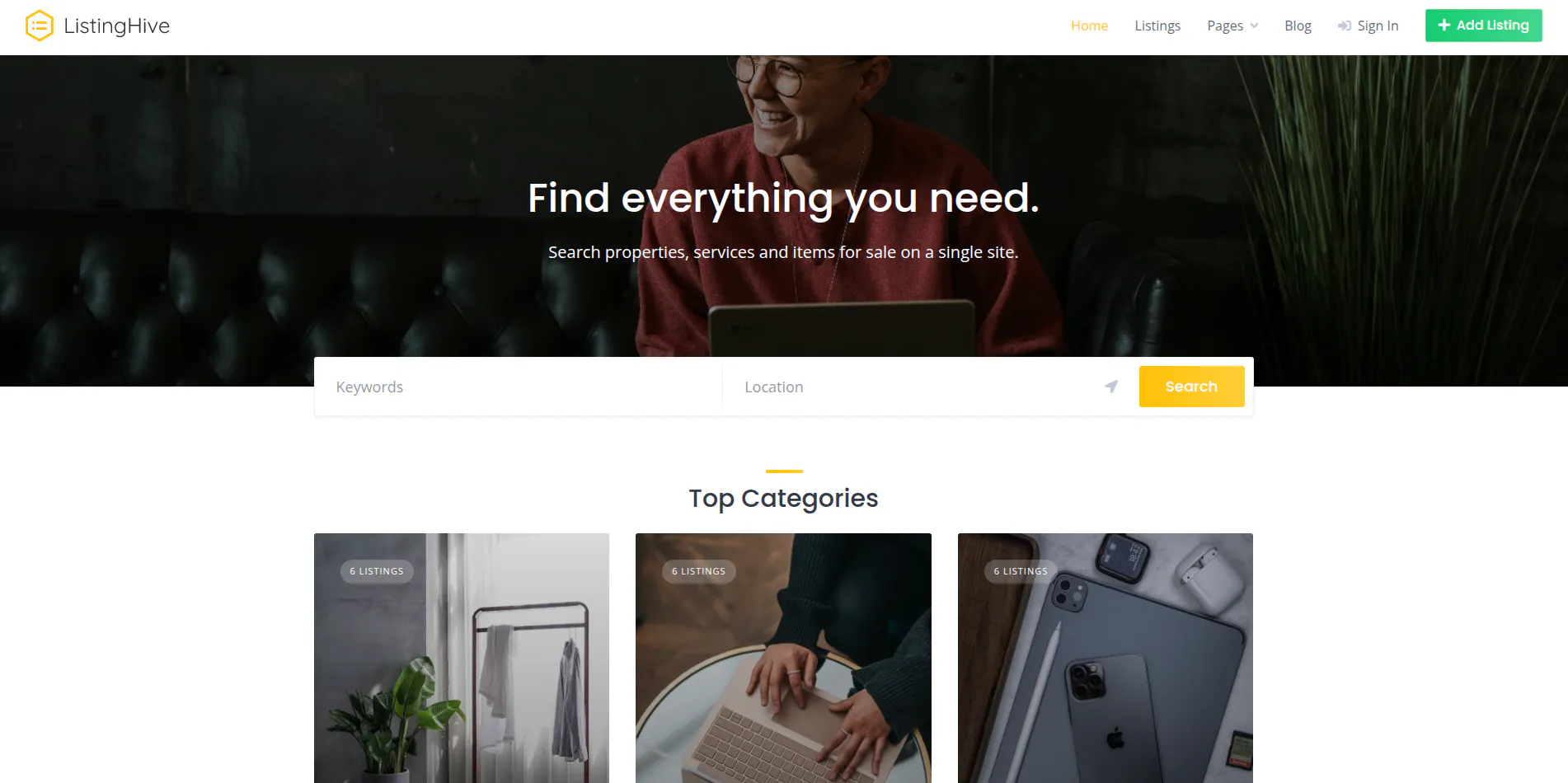 ListingHive WordPress Directory Theme