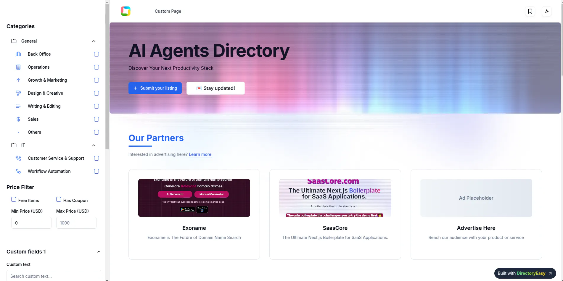 DirectoryEasy Next.js Directory Themes
