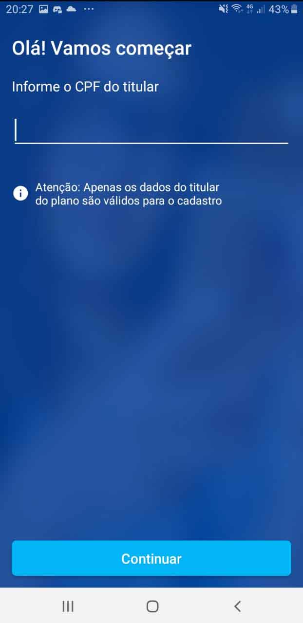 Login de acesso, app.