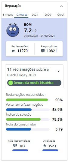 Avaliação Bradesco Saúde no Reclame Aqui.