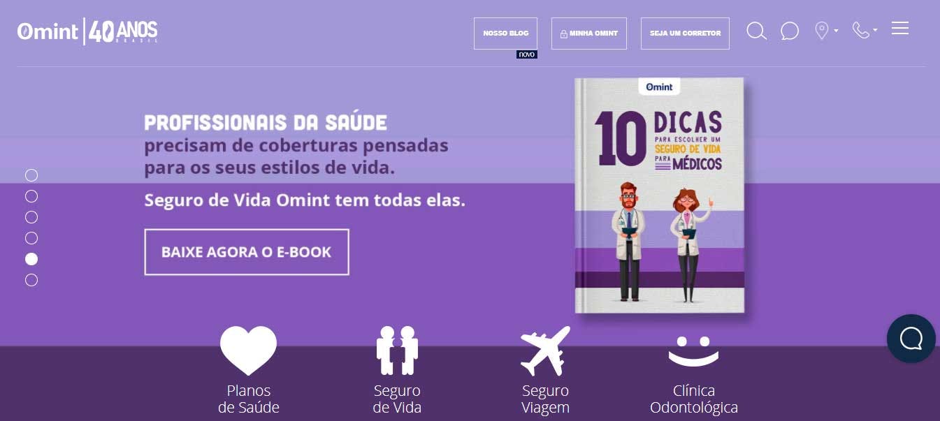 Imagem da pagina de acesso do site Omint Saúde e Seguro