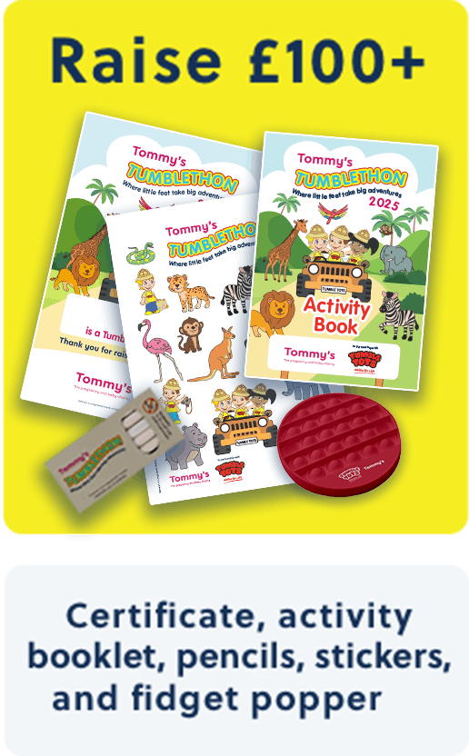 Raise £100+ Certificate, activity booklet, pencils, stickers and a fidget popper