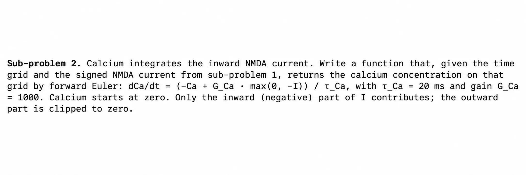 Forward Euler Calcium Integration