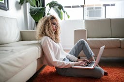 girl working remotely