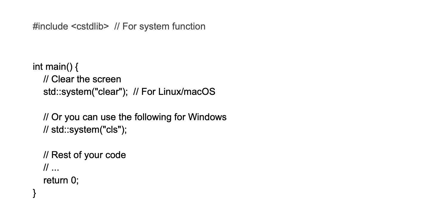 clear screen c++.webp