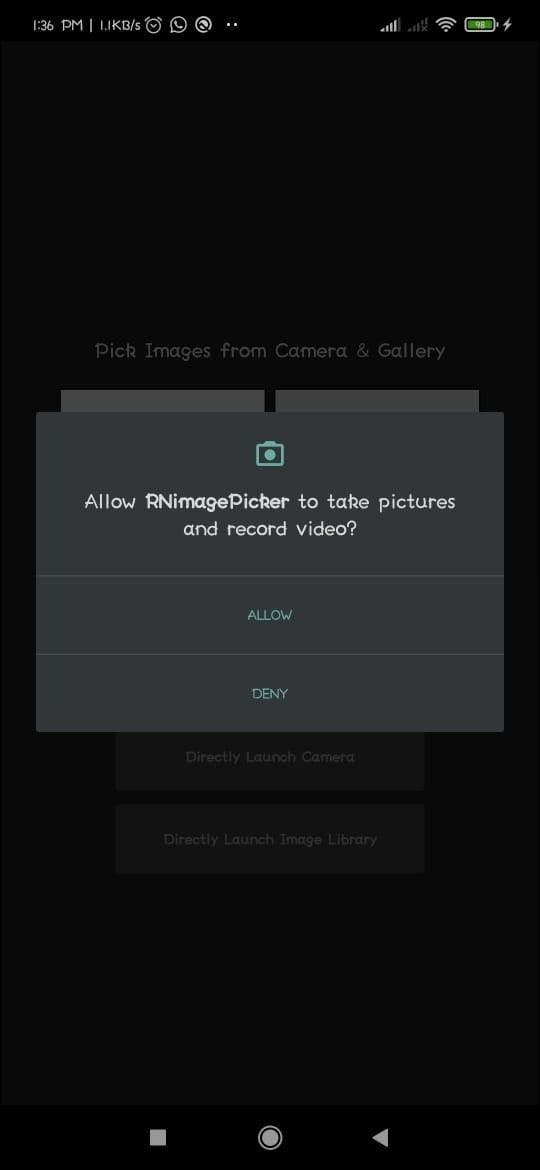 Giving permission to RNImage picker.webp