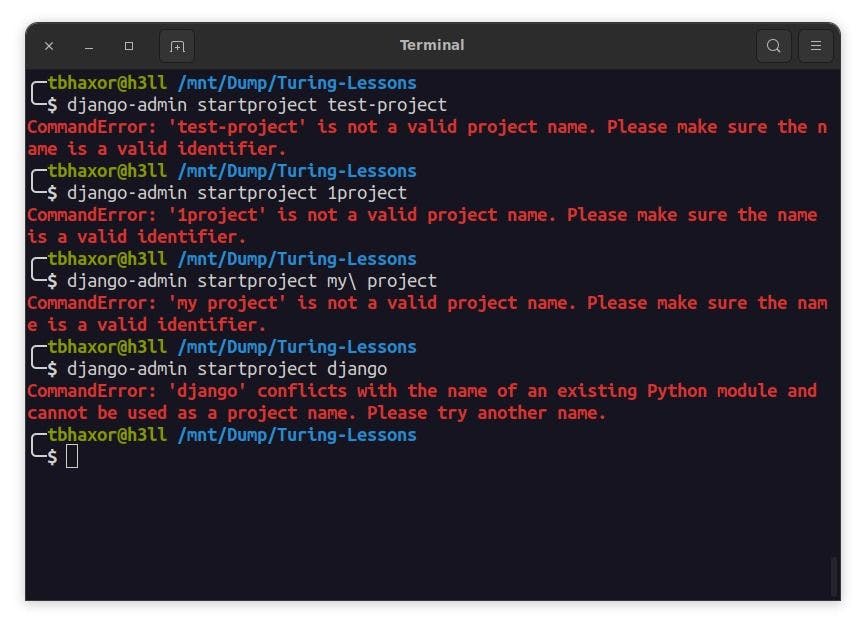 Project name error in Python Django framework.webp