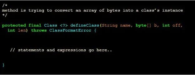 Implementation of ClassLoader in Java defineClass()