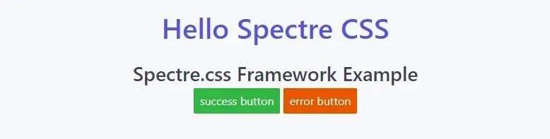 Spectre.css framework code output.webp
