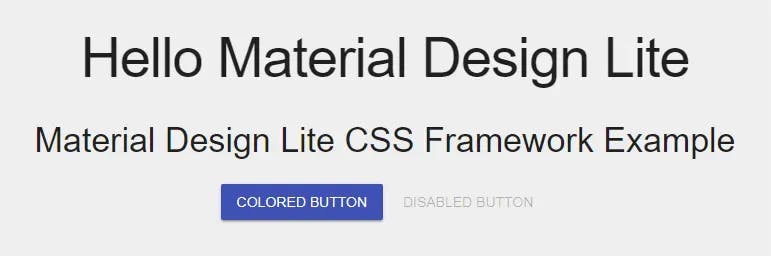 Material Design Lite CSS framework code output.webp