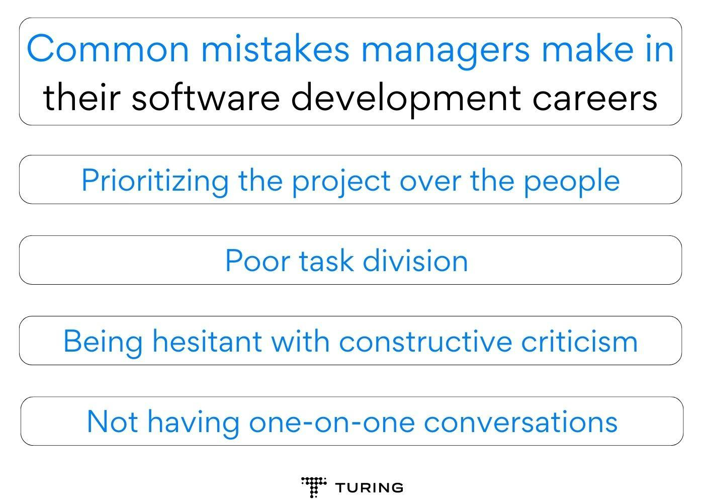 Common mistakes managers make in their software development careers