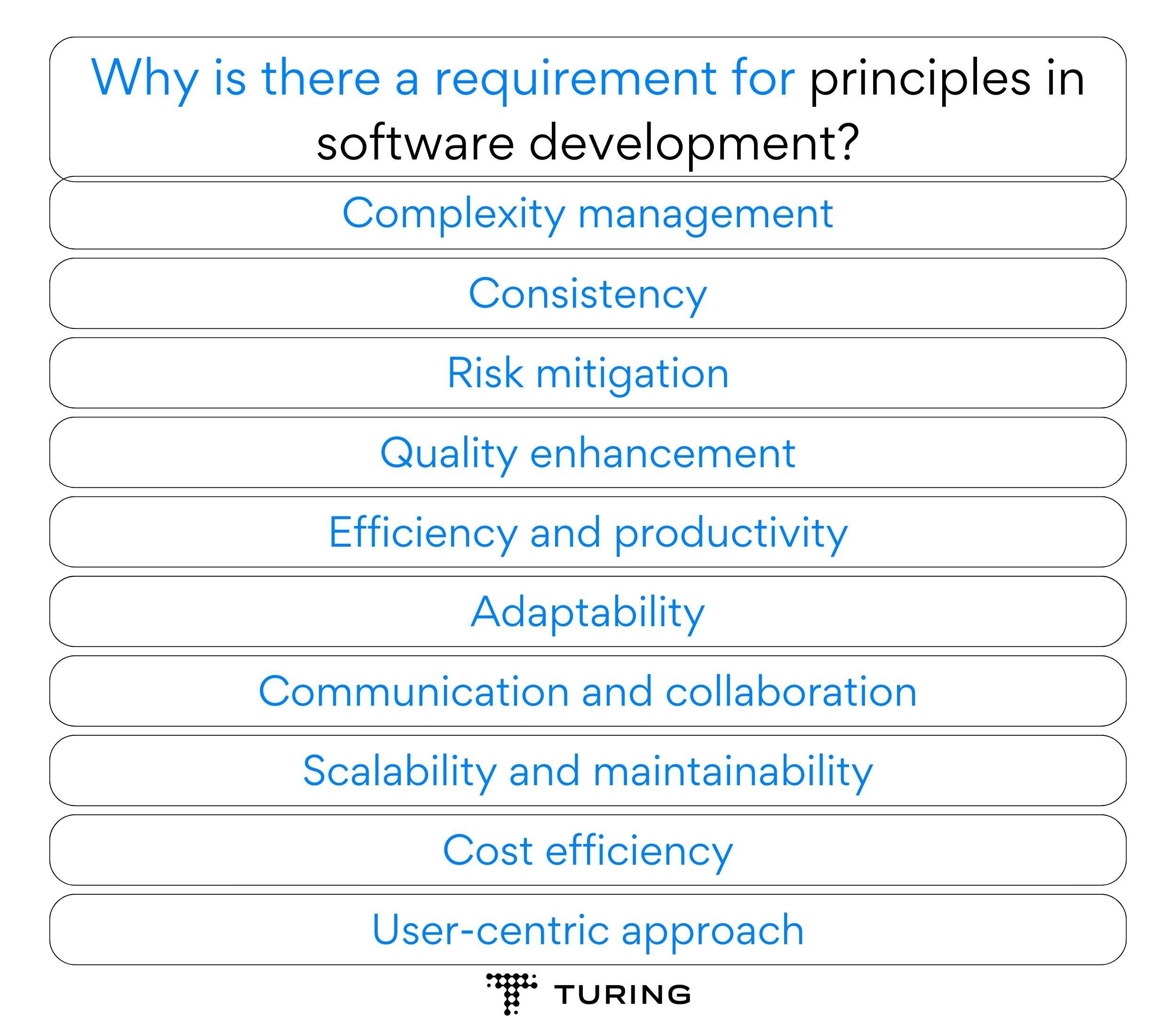 Why is there a requirement for principles in software development?