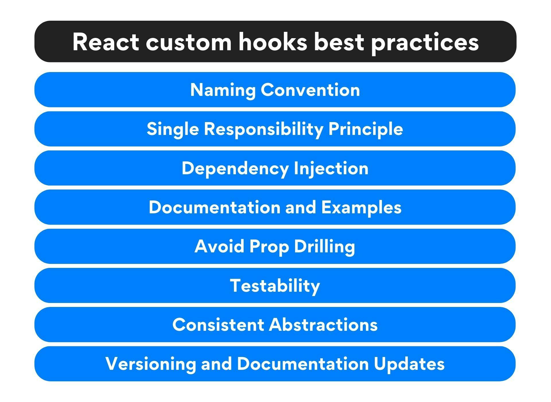 React custom hooks best practices