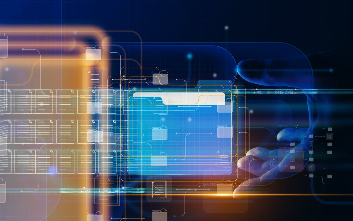 3d rendering of files and folders as part of LLM training