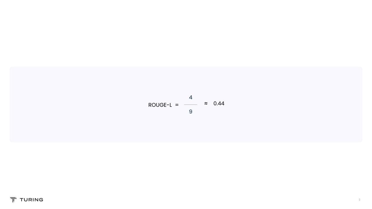 ROUGE-L metric formula