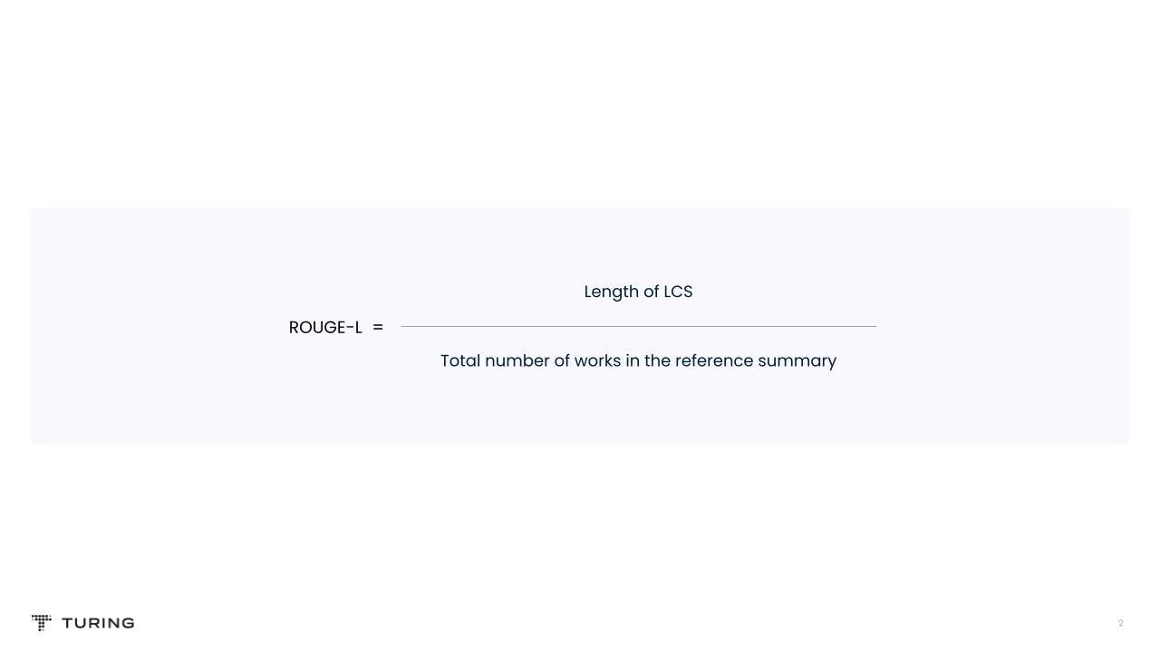 ROUGE-L metric formula